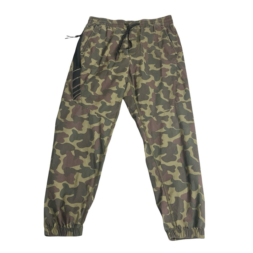American Eagle Flex Camo Jogger Pants Mens Small Green Zipper Pockets Gorpcore